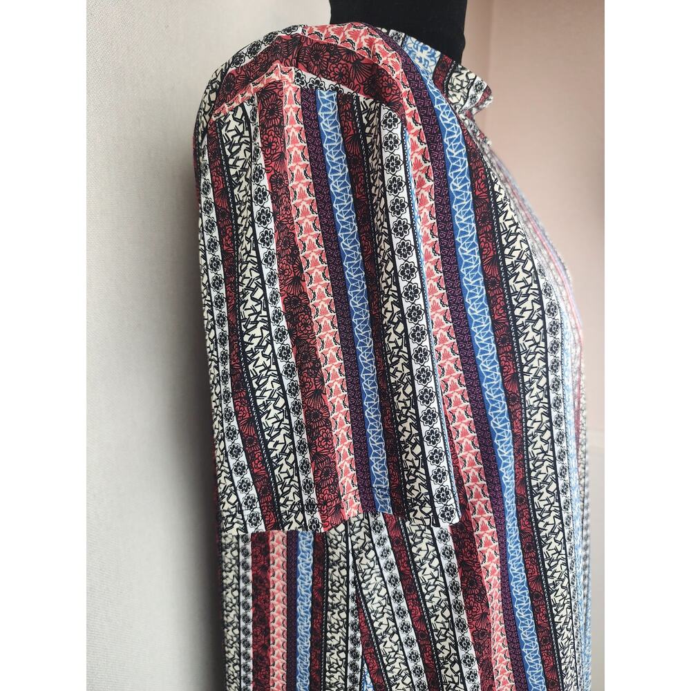 BCB Generation Dress Womens L Striped mock neck boho shift funky fun festival - Picture 2 of 11